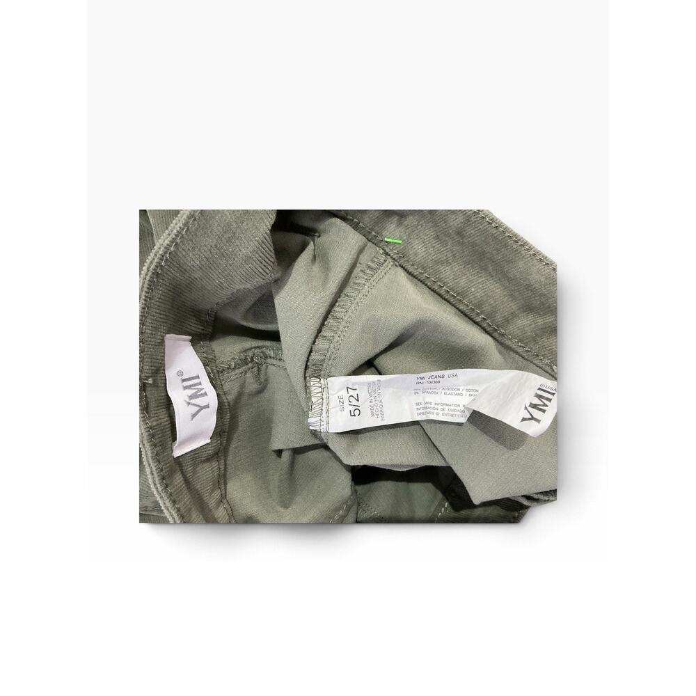 YMI Women's Green Corduroy Flare Pants Mid Rise Pockets Cotton Spandex - Picture 11 of 11